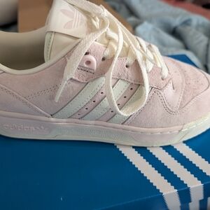 Adidas Pink and White Sneakers